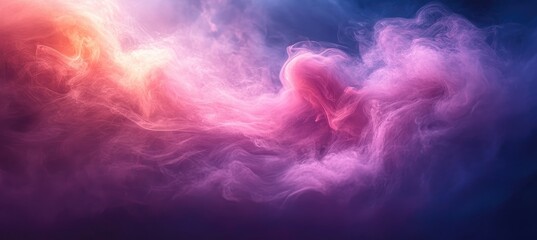Poster - Colorful smoke is swirling and mixing on gradient background