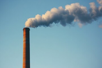 Industrial chimney releasing smoke pollution into the atmosphere