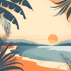 Tropical Sunset Beach Landscape