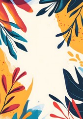 Sticker - Colorful Abstract Floral Illustration Design