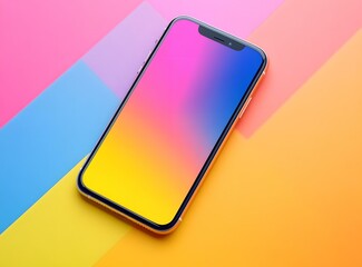 Modern Smartphone On A Colorful Background