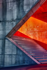 Canvas Print - Modern Architecture Staircase With Geometric Shapes