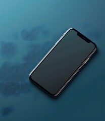 Canvas Print - Smartphone With Blank Screen Laying On Blue Background