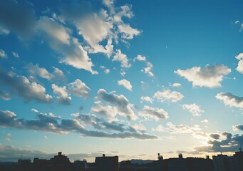 Sticker - Beautiful Cloudy Sky Over Cityscape