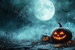 © Сергей Косилко - A gloomy Halloween night with a full moon in the background