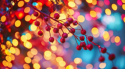 Aufkleber - Night Colorful Bokeh : Generative AI