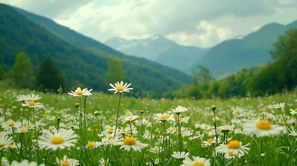 Canvas Print - Green Meadow Artistic Background : Generative AI