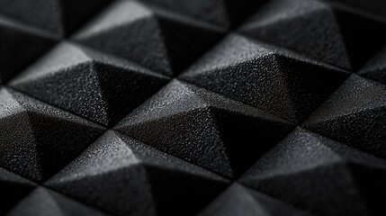 Aufkleber - Black Pyramidal Acoustic Foam Texture Background Pattern : Generative AI