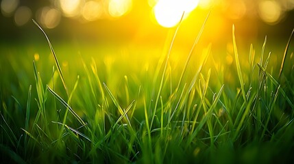 Poster - Young Grass Closeup : Generative AI