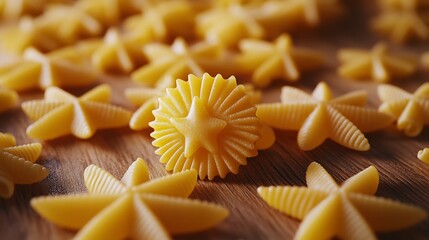 Poster - Star Shaped Macaroni Background Texture Pattern : Generative AI