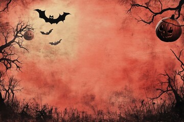 Wall Mural - a postcard for a Halloween party