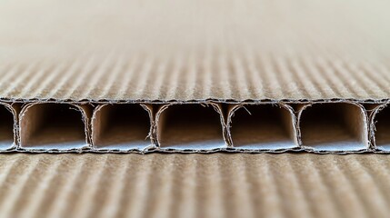 Poster - White Corrugated Cardboard Texture : Generative AI