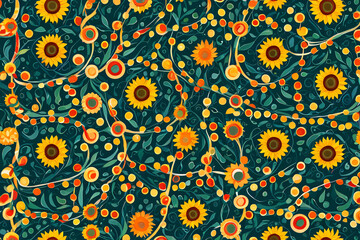 Sticker - seamless floral pattern