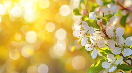 Poster - Blurred Nature Background Bokeh of Spring Trees : Generative AI