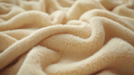 Aufkleber - Closeup Texture of Fleece Fabric Beige Material Background : Generative AI
