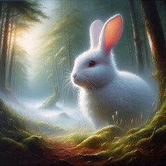 Poster - rabbit in the forest