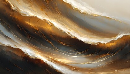 stunning abstract waves in gold and brown with intricate designs for a captivating illustration background