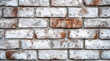 Poster - Weathered White Brickwall Texture : Generative AI