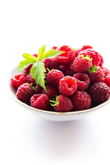 Wall Mural - Fresh organic ripe raspberry