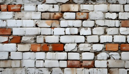 Wall Mural - Grunge Texture of White Brick and Stone Wall Background