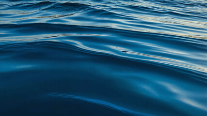 Blue ocean waves with smooth metallic texture background