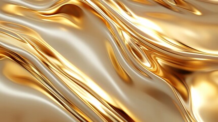 Sticker - Abstract Liquid Gold Flow