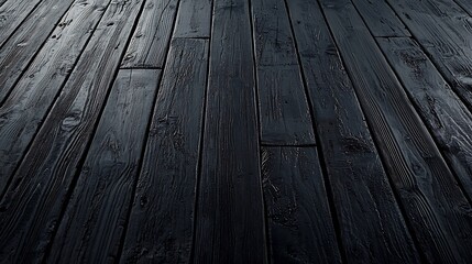 Poster - Dark Wooden Floor Background : Generative AI