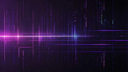 Wall Mural - Purple pixelated lines with glowing light effect background