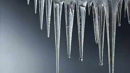 Wall Mural - Silver icicles with subtle gradient background