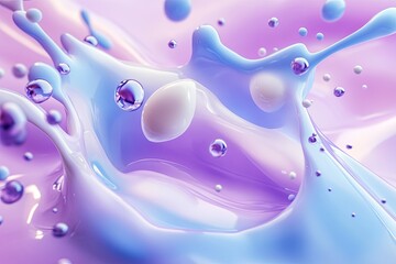 Wall Mural - Berry Milk Splash with Blue and Purple Background