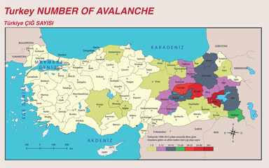  Türkiye Çığ Sayı Haritası, illüstratör
