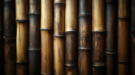Poster - Bamboo Wooden Board Background Texture : Generative AI