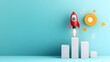 © Ratchadaporn - Rocket Launch from Bar Graph Representing Market Share Growth