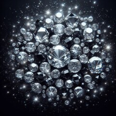 Diamonds on a Black Background
