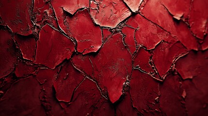 Poster - Stained Red Wall Background : Generative AI