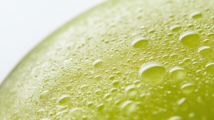 Poster - Droplets rest on a vibrant green surface, catching the light and creating a refreshing atmosphere, emphasizing the texture and moisture in a natural setting