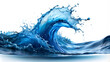 © stockpro - A vibrant ocean wave splashing with energy, isolated on a transparent or white background.