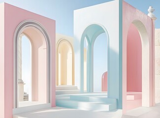 Sticker - Abstract Archway Minimalist 3D Render