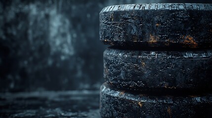 Poster - Black Dusty Industrial Background : Generative AI