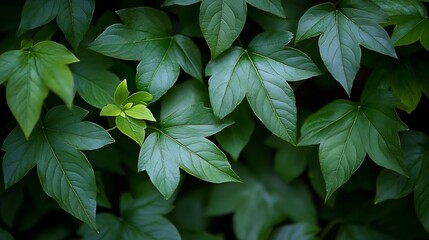 Poster - Green Leaves Texture : Generative AI