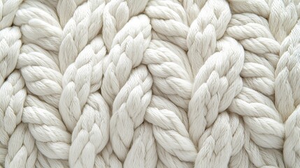 Aufkleber - White Knitted Woolen Cloth Background : Generative AI