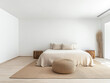 © JuanM - Minimalist bedroom design with natural elements and neutral colors in a modern home setting