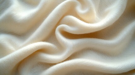 Poster - White Woolen Fabric Texture Top View : Generative AI