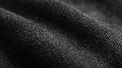 Aufkleber - Black Fabric Texture Abstract Dark Grey Background : Generative AI