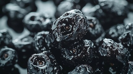Poster - Black Raisins Background : Generative AI