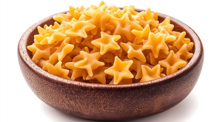 Poster - Starshaped Macaroni in a Serving Bowl isolated on a white background : Generative AI