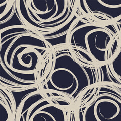 Sticker - Neutral Colour Abstract Brush Strokes Seamless Pattern Design