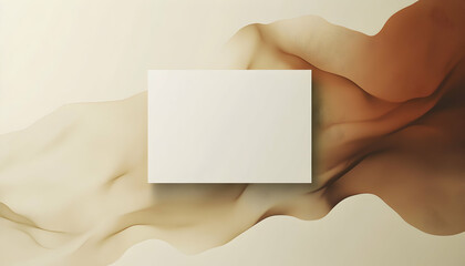 Wall Mural - Minimalist mockup of a white square on an abstract background.