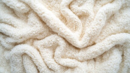 Aufkleber - White Woolen Fabric Background : Generative AI