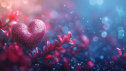 Poster - Heart Shaped Bokeh Valentines Day Background : Generative AI